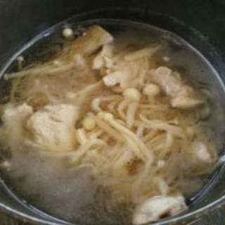 エノキと豚肉の中華スープ